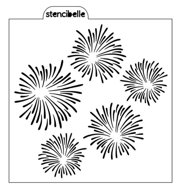 Firework Bursts Stencil Design - SVG FILE ONLY