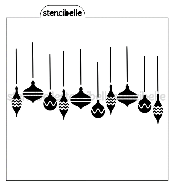 Hanging Ornaments Stencil Design - SVG FILE ONLY