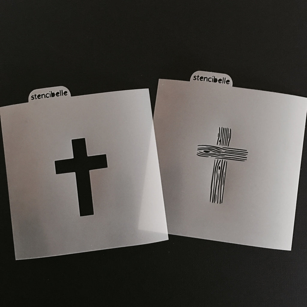 Wooden Cross 2 Piece Stencil Set - SVG FILE ONLY