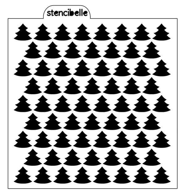 Christmas Tree Background Stencil Design