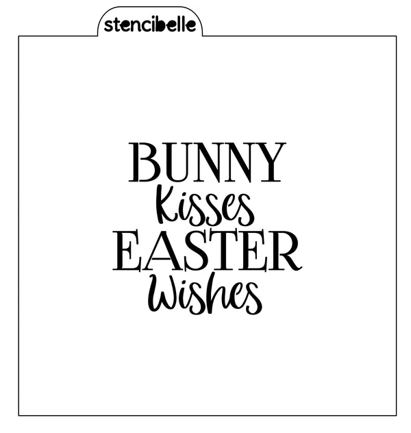 Bunny Kisses / Easter Wishes Stencil Design - 2 sizes - SVG FILE ONLY