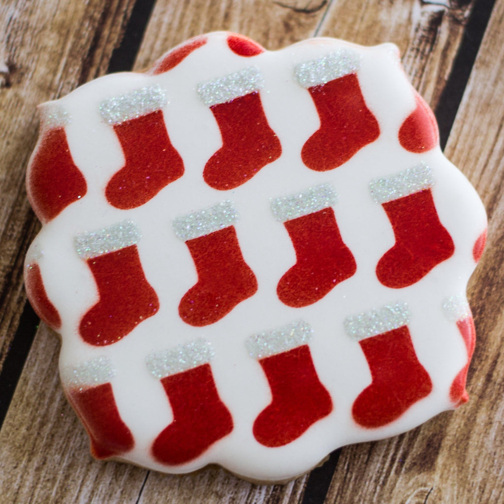 Christmas Stocking 2pc Stencil Design - SVG FILE ONLY