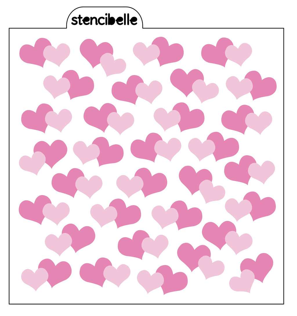 Double Hearts 2 piece Stencil Design - SVG FILE ONLY