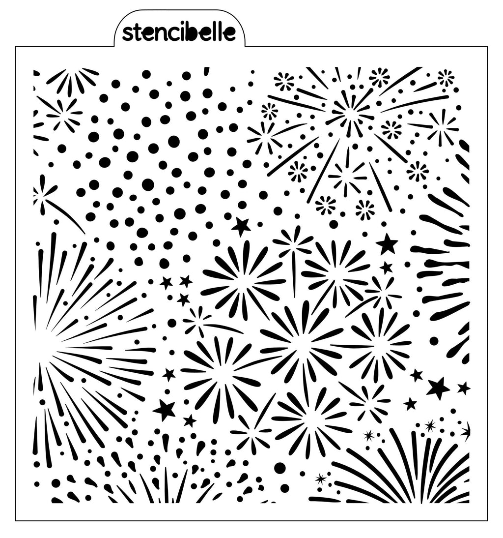 Firework Background Stencil Design - SVG FILE ONLY