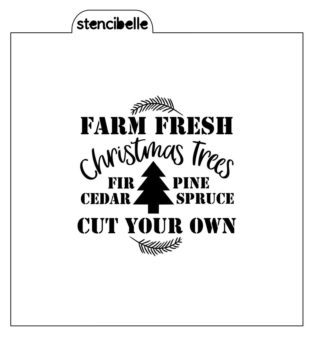 Farm Fresh Christmas Trees Stencil Design - SVG FILE ONLY