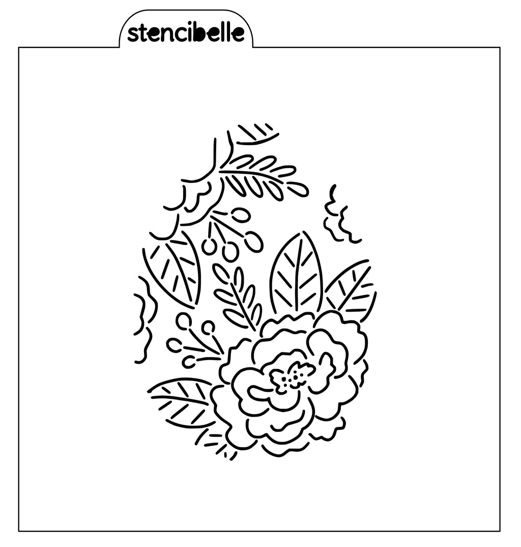 PYO Floral Easter Egg Stencil Design - SVG FILE ONLY