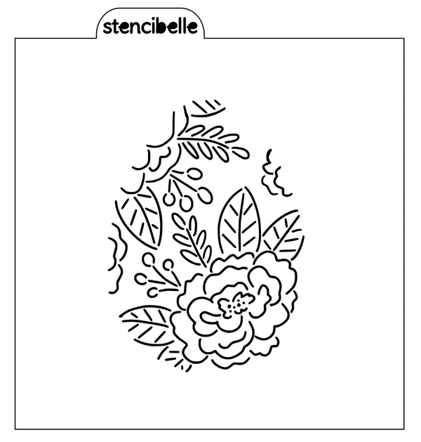 PYO Floral Easter Egg Stencil Design - SVG FILE ONLY