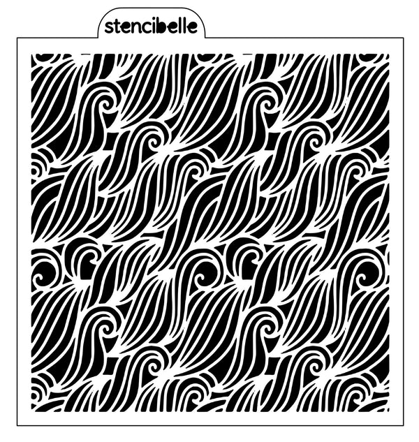 Line Work Waves Stencil Design - SVG FILE ONLY