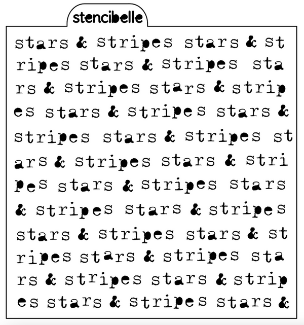 Vintage Typewriter Stars & Stripes Stencil Design - SVG FILE ONLY