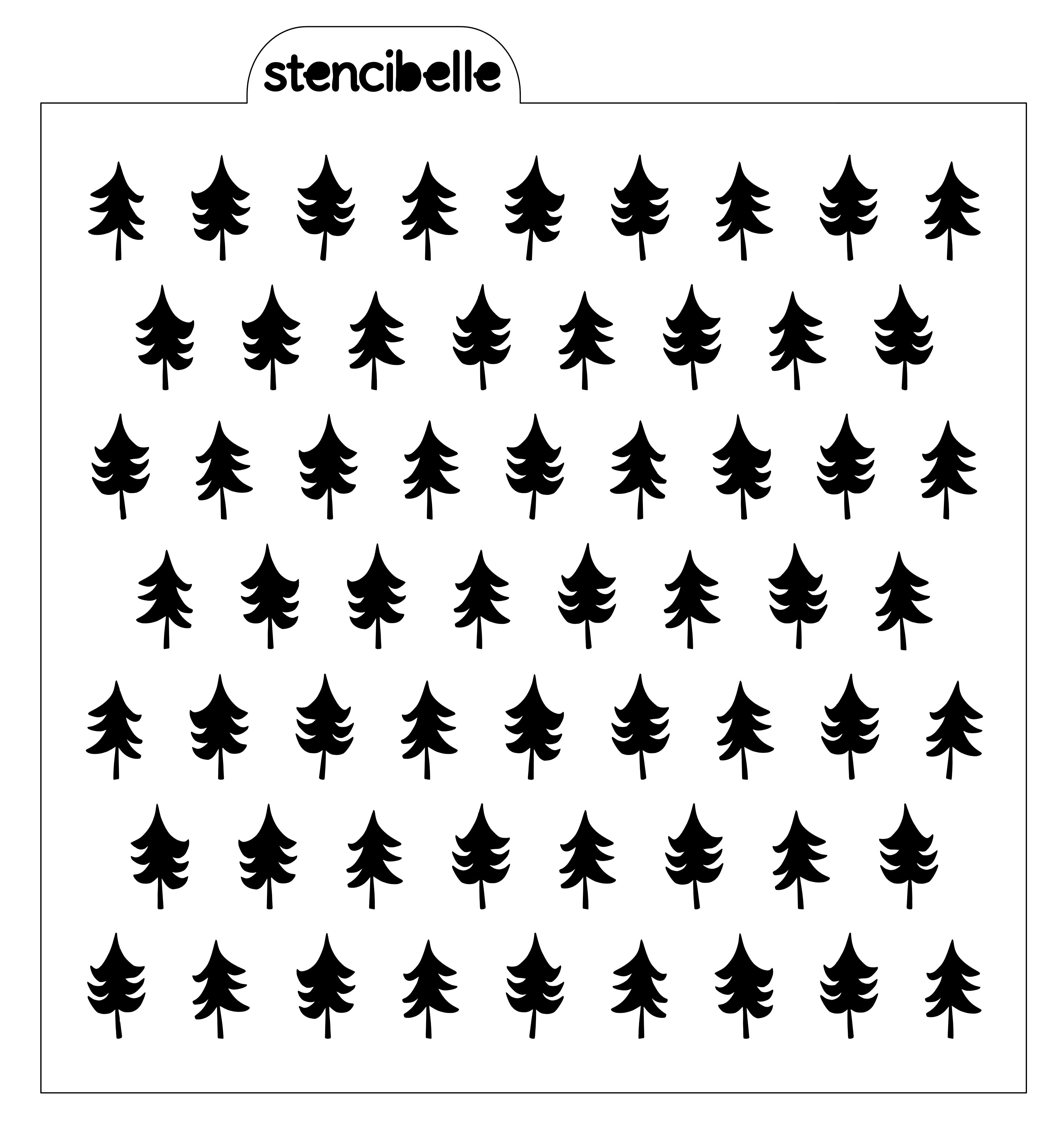 Pine Trees Cookie Stencil Edger