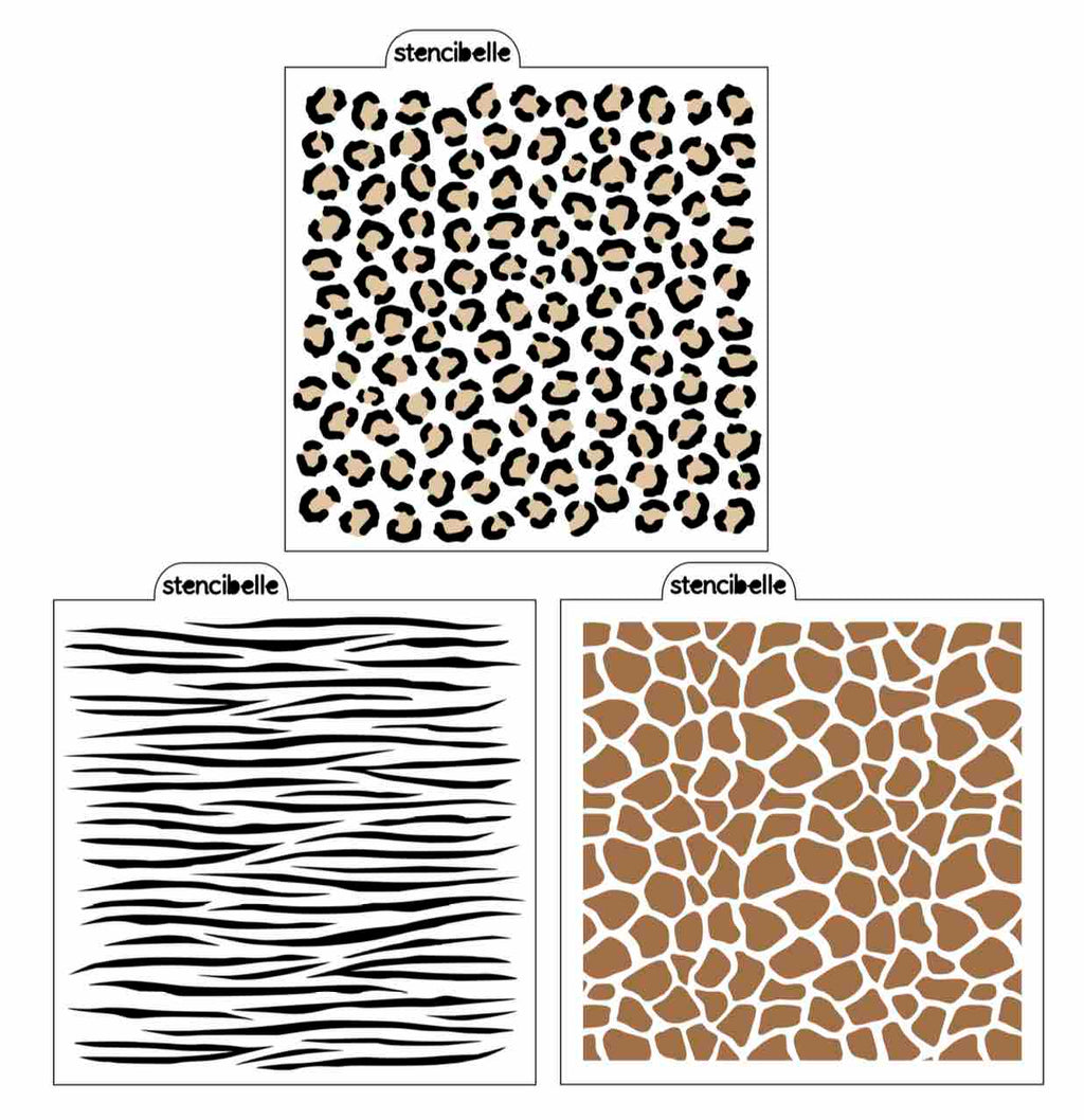 Animal Print Stencil Design 4 pc Pack - SVG FILE ONLY