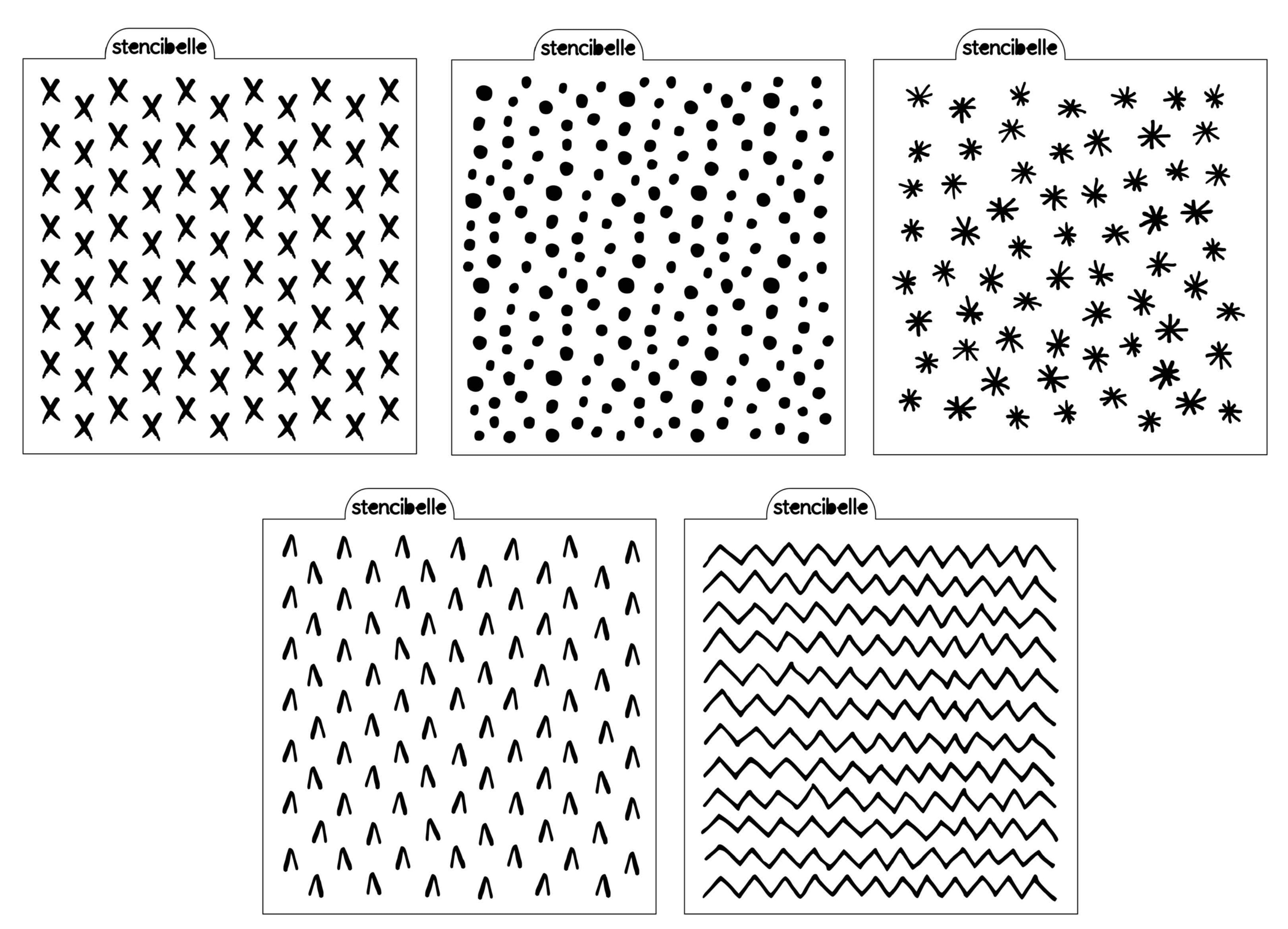 Scribbles Collection 5 Stencil Designs - SVG FILE ONLY – stencibelle