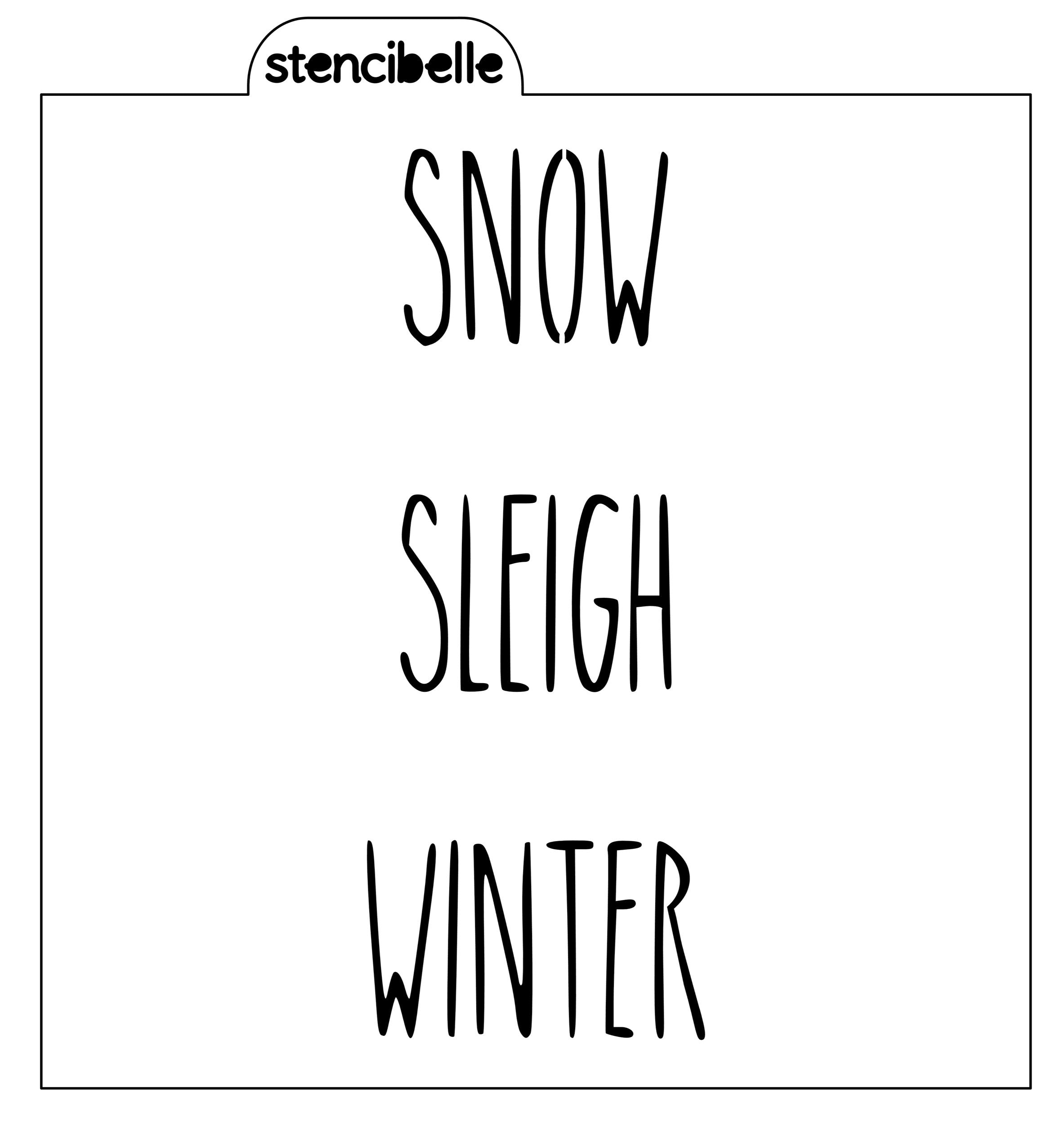 Christmas Skinny Lettering Stencils 5 pack - SVG FILE ONLY