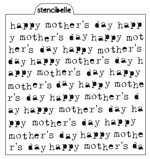 Vintage Typewriter - Happy Mother's Day Stencil Design - SVG FILE ONLY