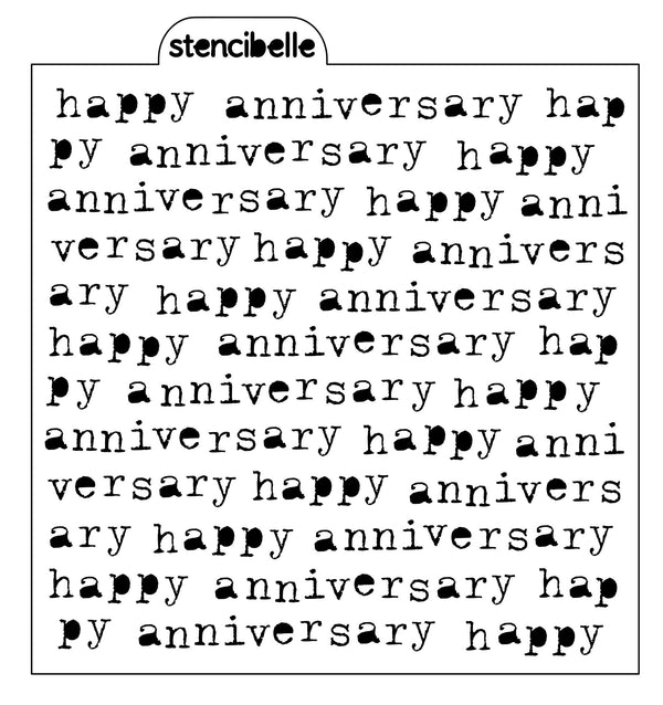 Vintage Typewriter - Happy Anniversary Stencil Design - SVG FILE ONLY