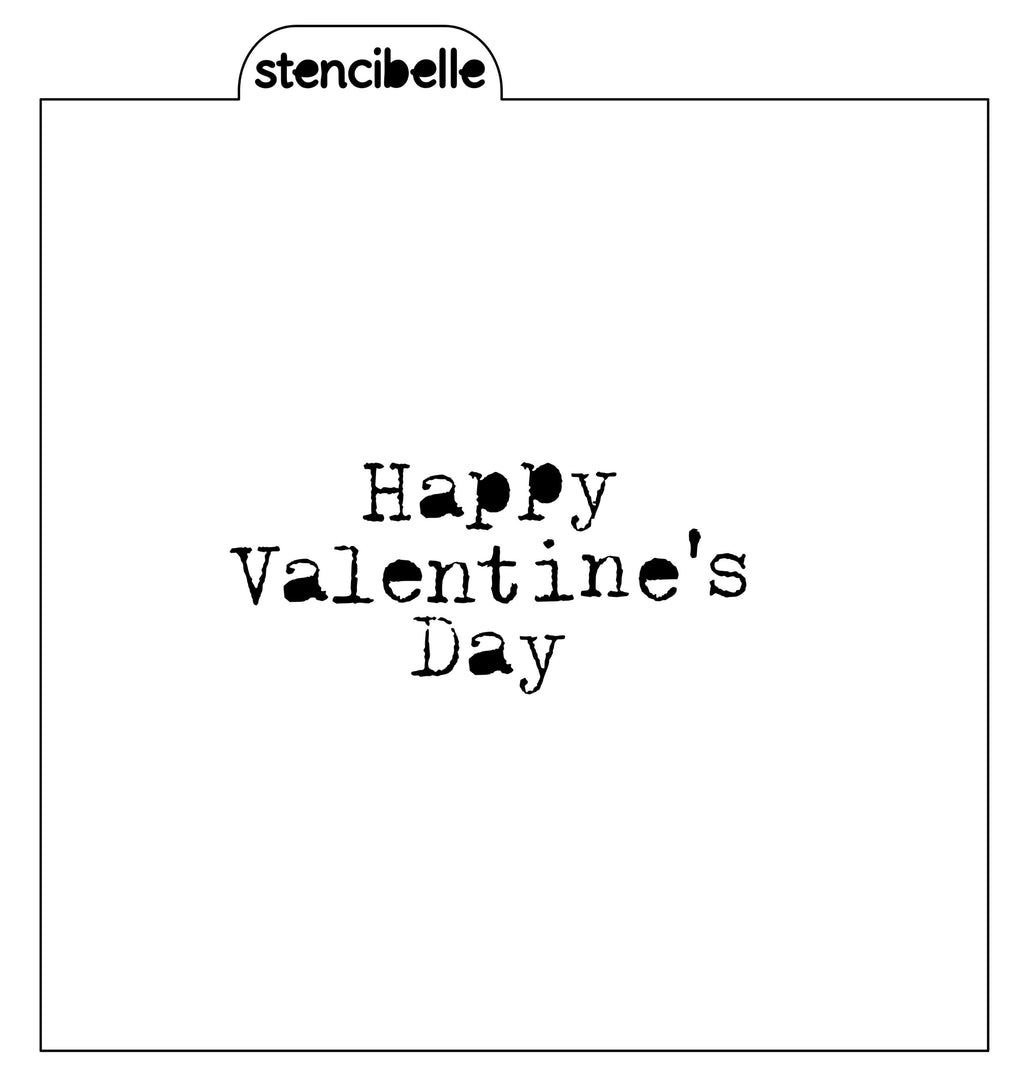 Vintage Typewriter Happy Valentine's Day Stencil Design - SVG FILE ONLY