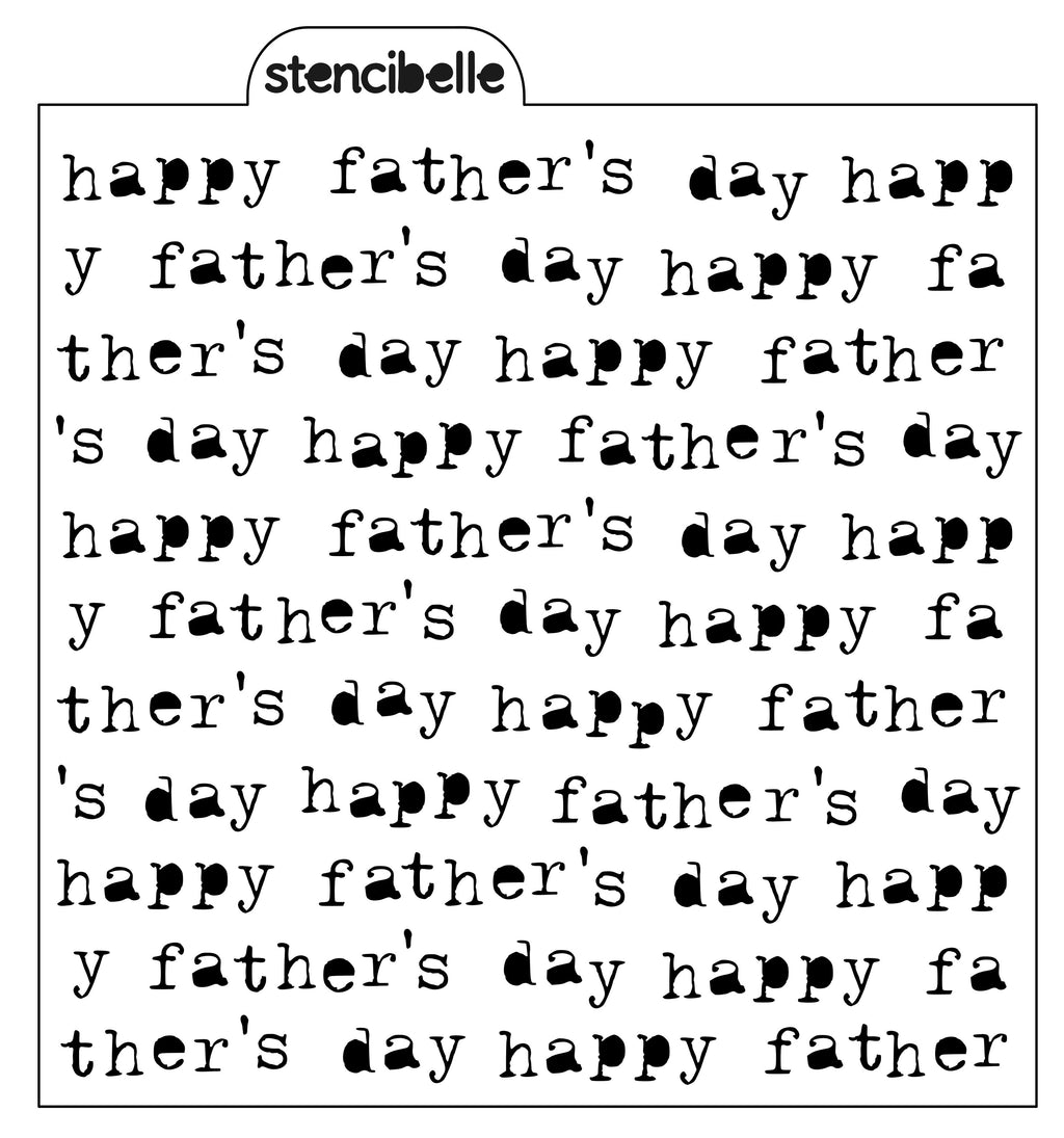 Vintage Typewriter Happy Father's Day Stencil Design - SVG FILE ONLY