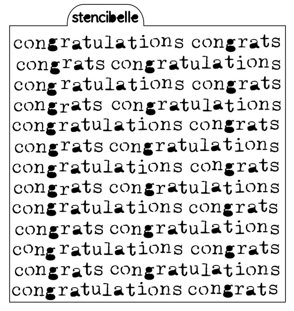 Vintage Typewriter - Congratulations Stencil Design - SVG FILE ONLY