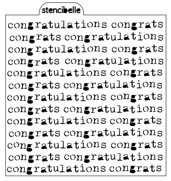 Vintage Typewriter - Congratulations Stencil Design - SVG FILE ONLY