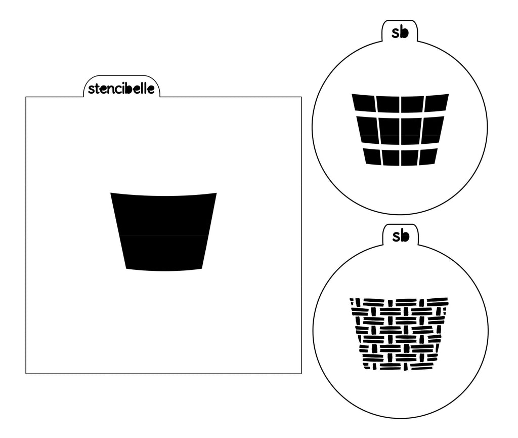 Basket 3 piece Stencil Design - SVG FILE ONLY