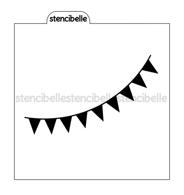 Bunting Flags Stencil Design - SVG FILE ONLY + BONUS