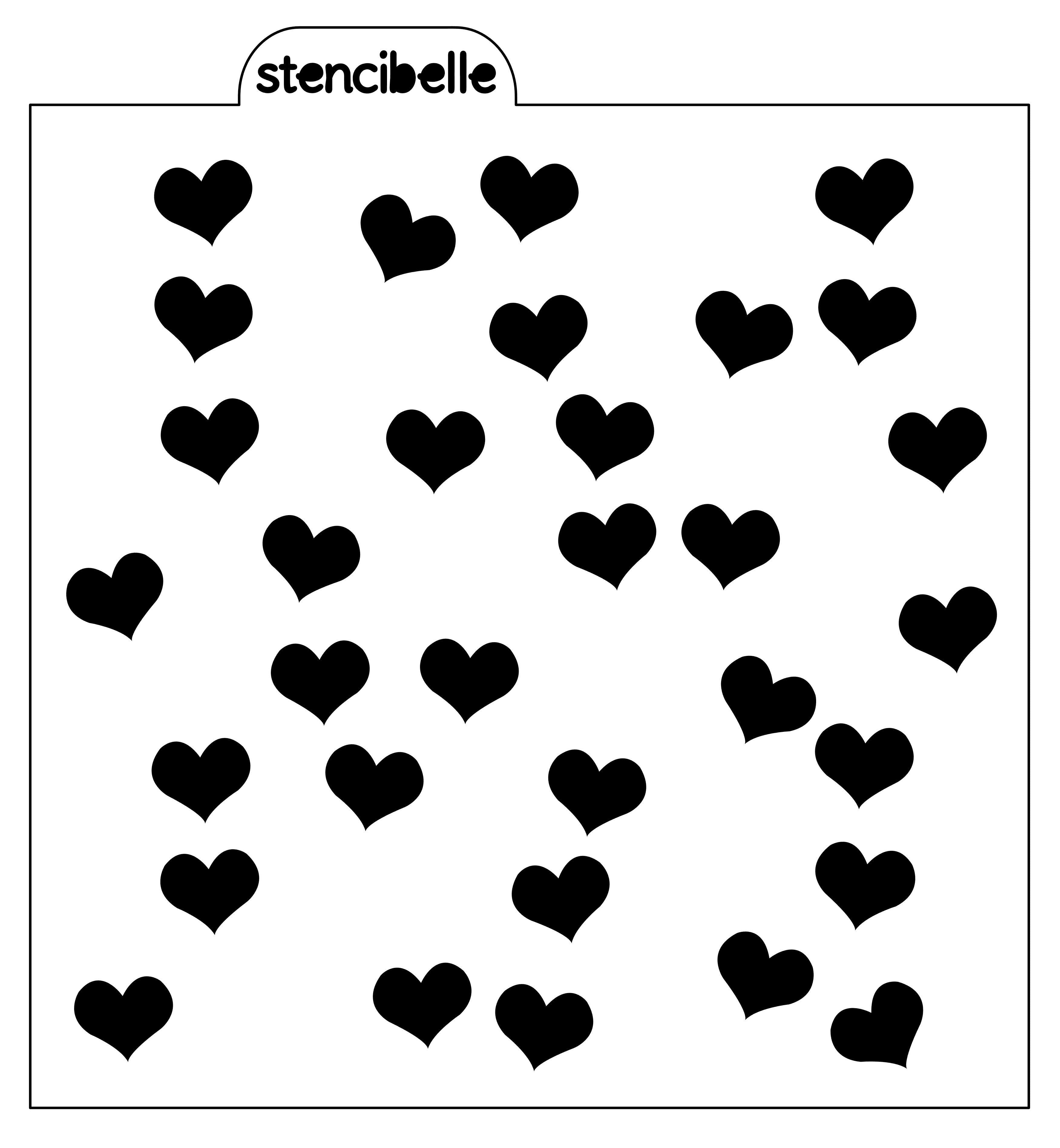 Scattered Hearts Stencil Design - SVG FILE ONLY