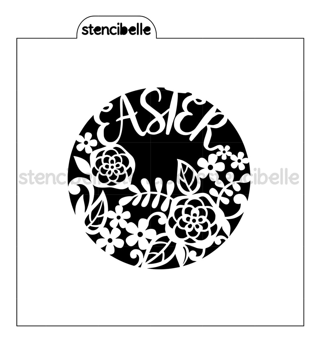 Easter Floral Circle Stencil Design - 2 Sizes - SVG FILE ONLY
