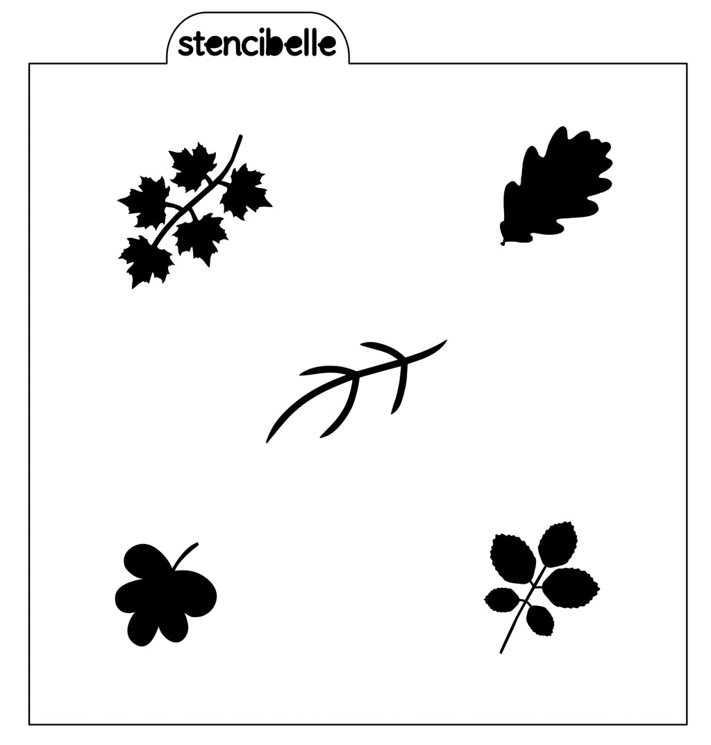 Fall Leaf Elements Stencil Design - SVG FILE ONLY
