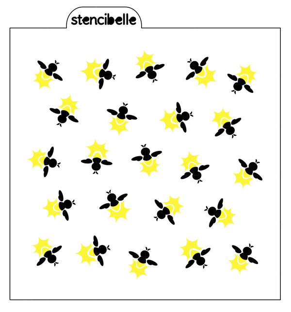 Fireflies 2 piece Stencil Design - SVG FILE ONLY