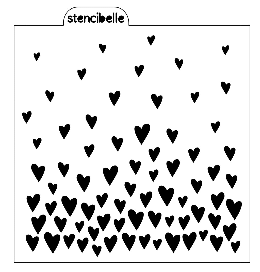 Floating Hearts Stencil Design - SVG FILE ONLY