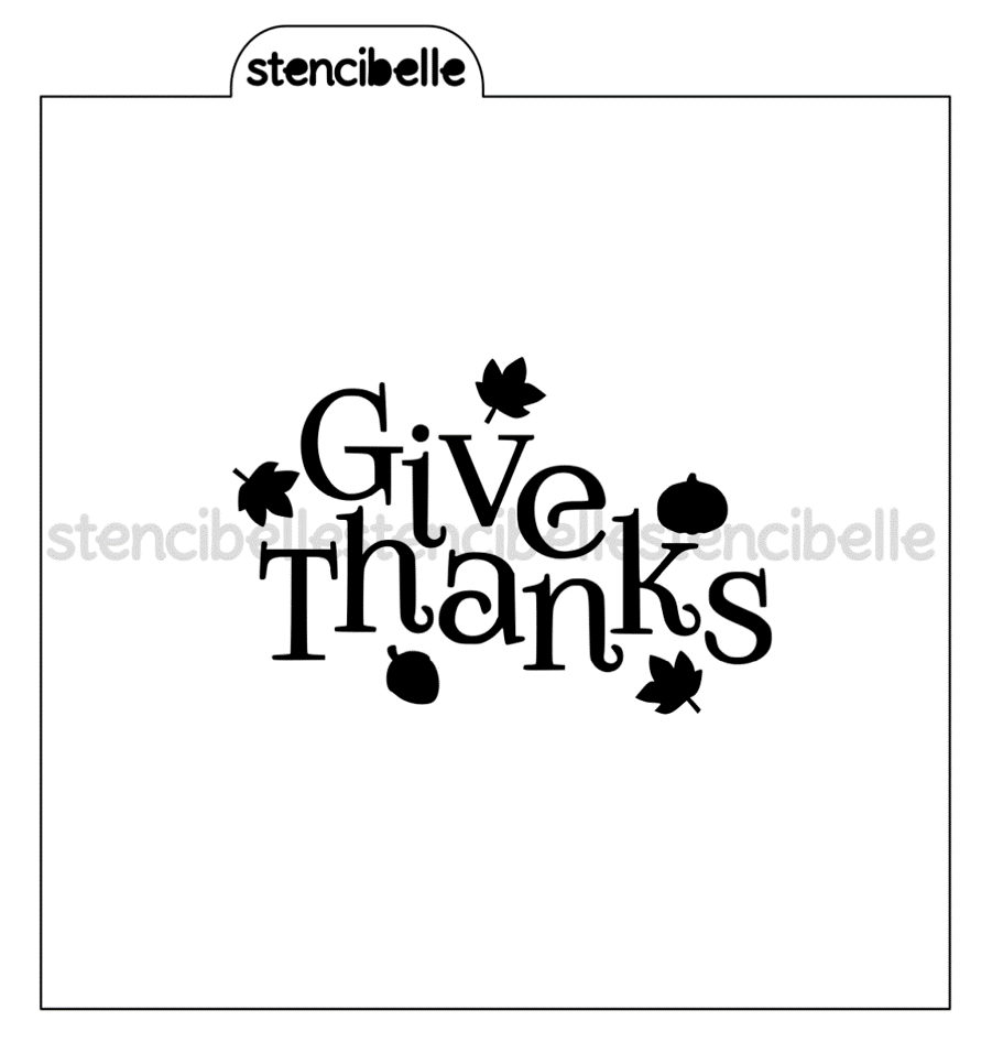 Give Thanks with Fall Accents Stencil Design - SVG FILE ONLY
