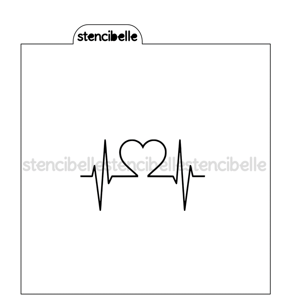 Heartbeat Stencil Design - SVG FILE ONLY