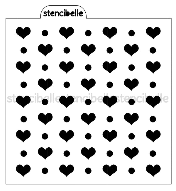 Heart Polkadots Stencil Design - SVG FILE ONLY