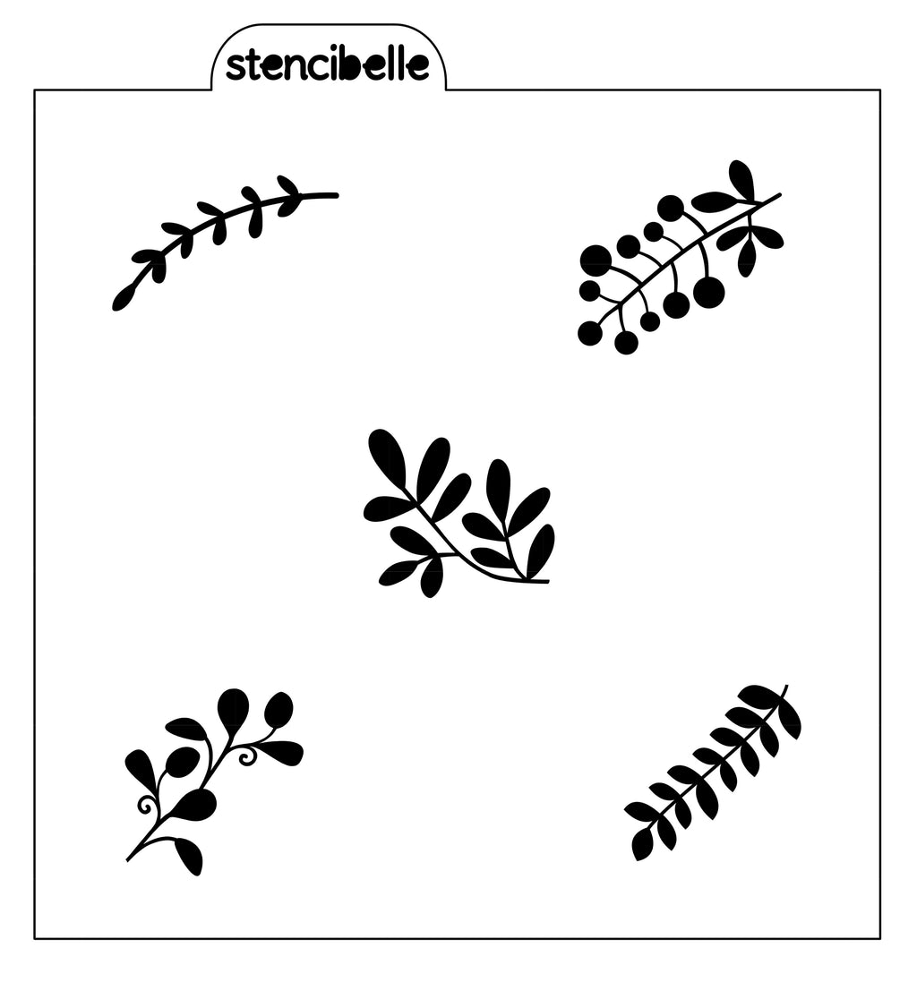 Leaf Elements Stencil Design - SVG FILE ONLY