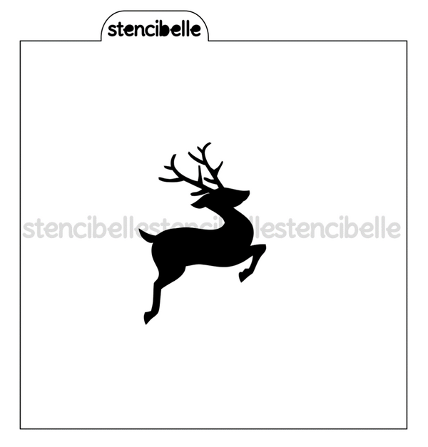 Leaping Reindeer Stencil Design - SVG FILE ONLY
