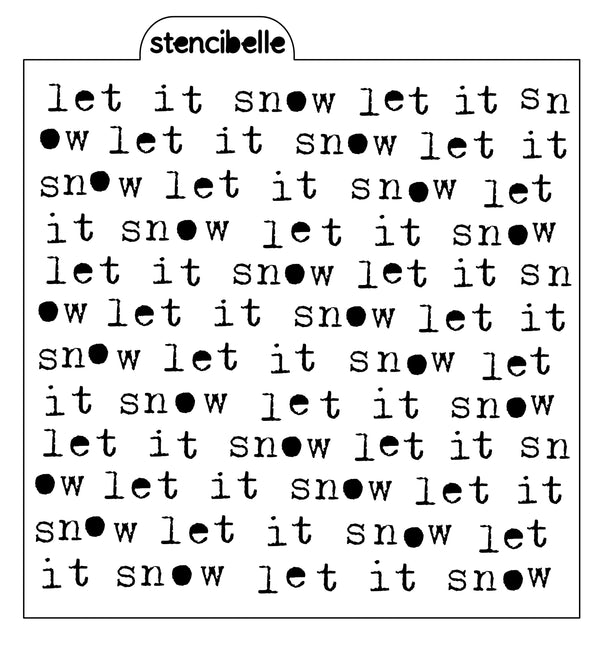 Vintage Typewriter Stencil Design - Let it Snow - SVG FILE ONLY