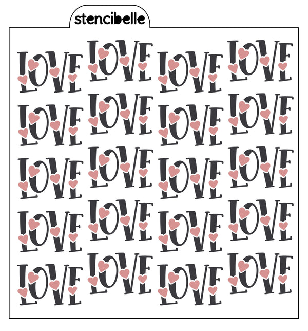 Love Word 2 piece Stencil Design+BONUS - SVG FILE ONLY