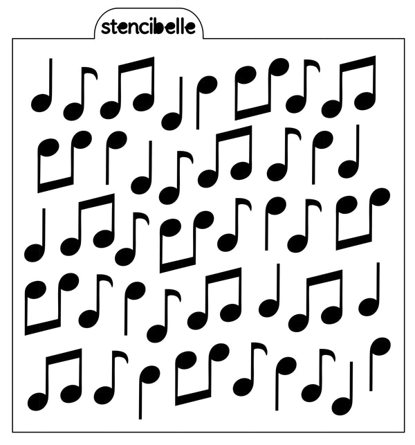 Musical Notes Stencil Design - SVG FILE ONLY