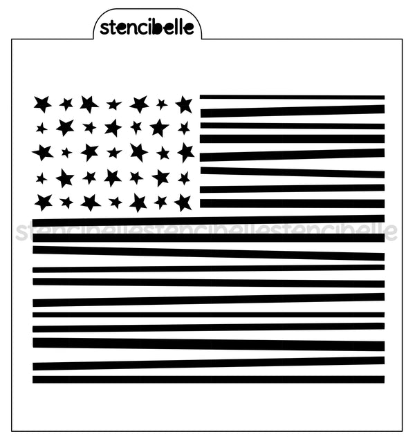 Rustic American Flag Stencil Design - SVG FILE ONLY