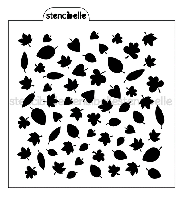 Scattered Fall Leaves Stencil Design - SVG FILE ONLY