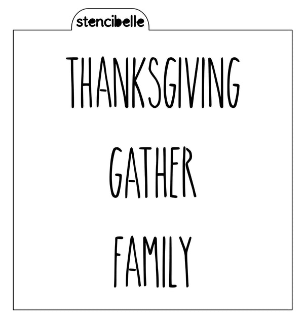 Thanksgiving Skinny Words Stencil Design - SVG FILE ONLY