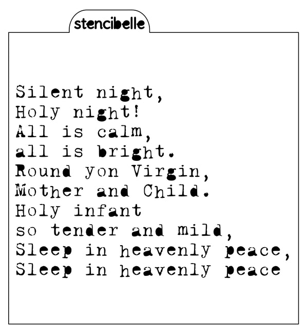 Vintage Typewriter - Silent Night Stencil Design - SVG FILE ONLY