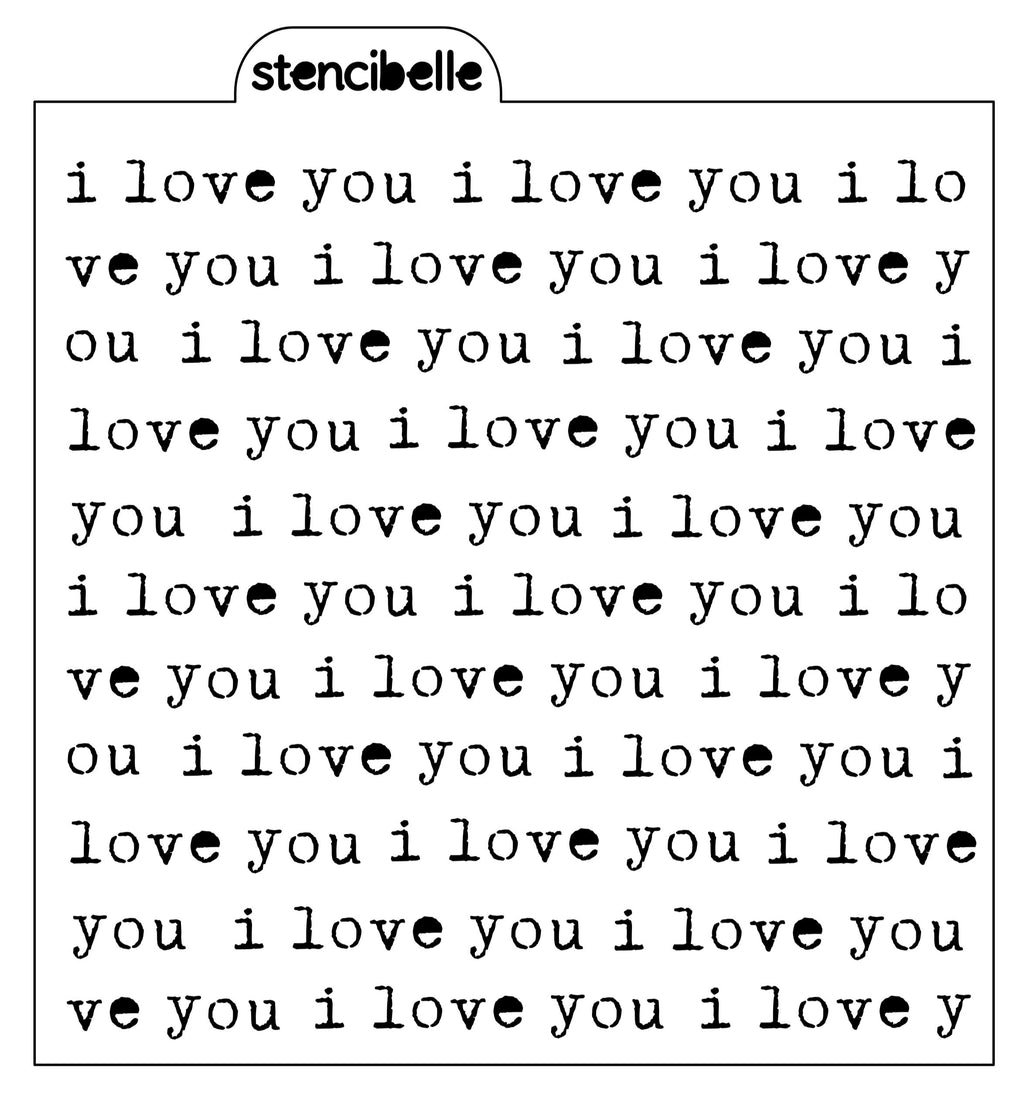 Vintage Typewriter I Love You Stencil Design - SVG FILE ONLY