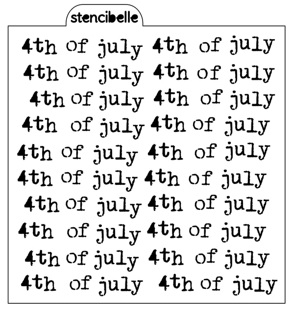 Vintage Typewriter 4th of July Stencil Design - SVG FILE ONLY