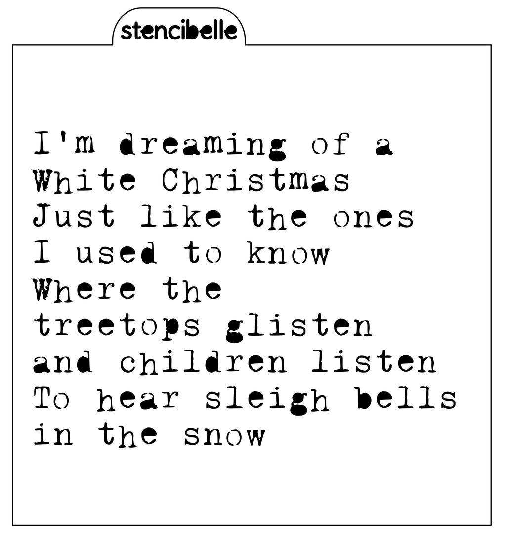 Vintage Typewriter - White Christmas Stencil Design - SVG FILE ONLY