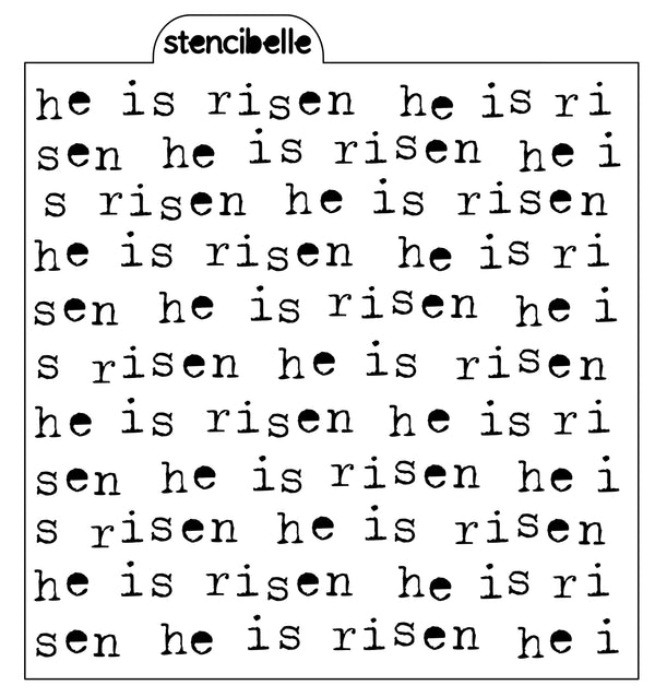 Vintage Typewriter Stencil Design - he is risen - SVG FILE ONLY