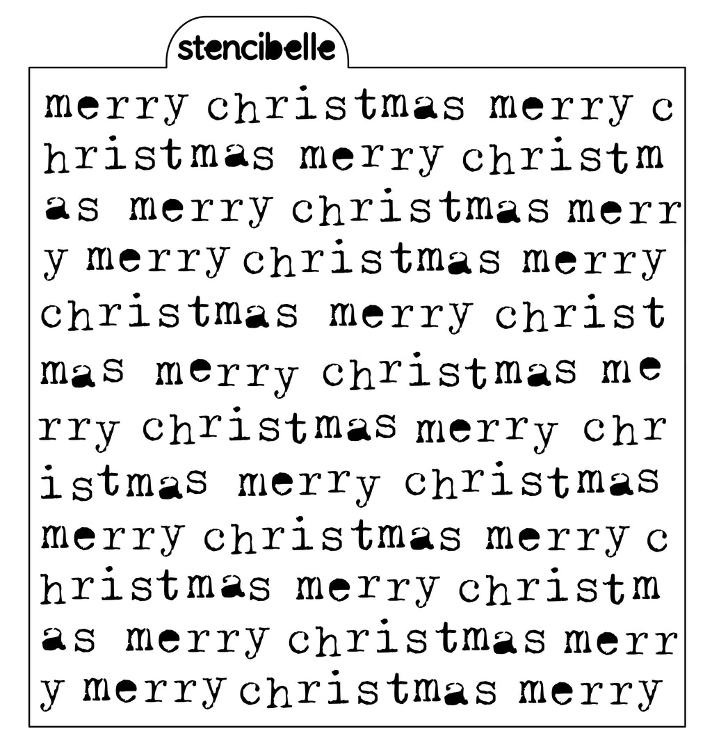 Vintage Typewriter - Merry Christmas Stencil Design - SVG FILE ONLY