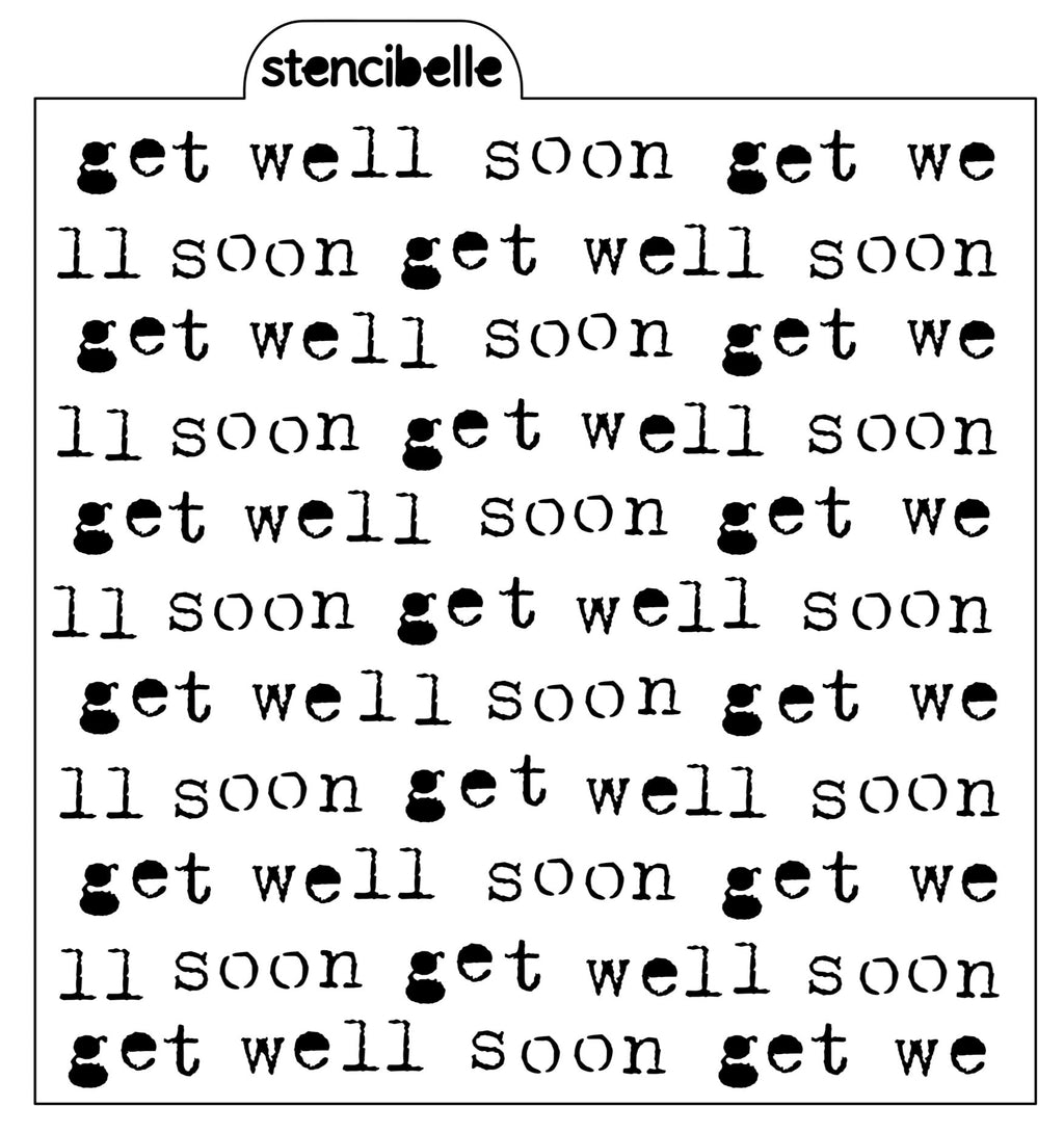 Vintage Typewriter - Get Well Soon Stencil Design - SVG FILE ONLY