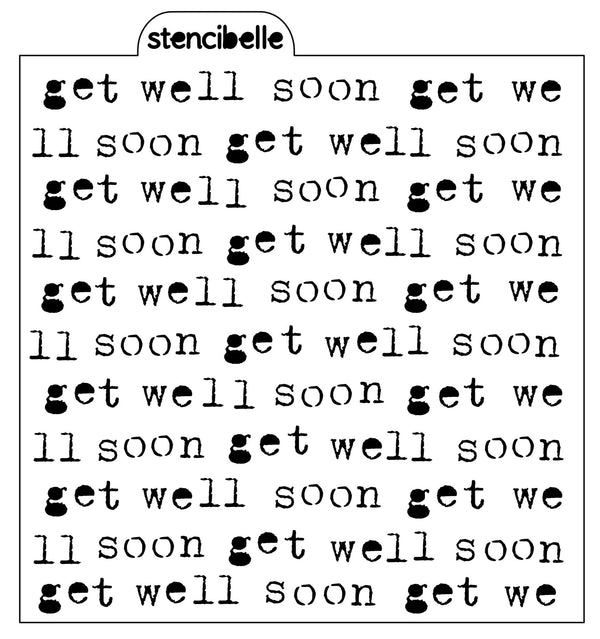 Vintage Typewriter - Get Well Soon Stencil Design - SVG FILE ONLY