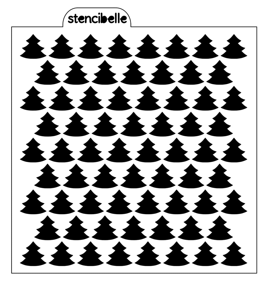 Christmas Tree Background Stencil Design